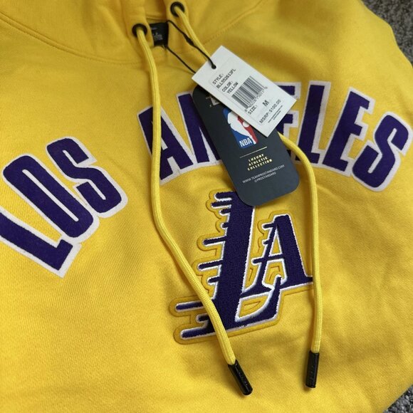 Pro Standard Los Angeles Lakers Yellow Stacked Hoodie Size Medium - Picture 6 of 11
